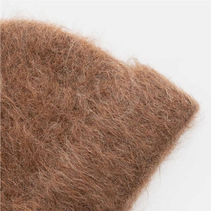 mohair high quality Furry Knit Striped Colorful Fluffy Warm Winter Beanie for Beach & Business Use Unisex Adult Hat OEM/ODM - Product Image 5