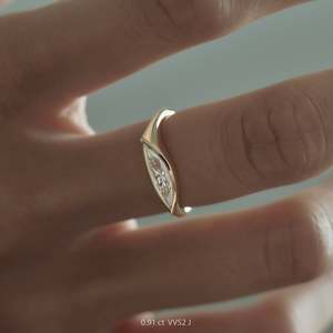 แหวนหมั้นเพชรทรงมาร์คีส์ทองคำแท้ 14k สำหรับผู้หญิง สไตล์คลาสสิก ได้รับการรับรองจาก IGI เพชรเพาะเลี้ยงในห้องปฏิบัติการ - Product Image 2