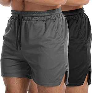 Pantalones Cortos Deportivos Lisos para Hombre, Ropa de Fitness, Pantalones Cortos para Correr al Aire Libre de Verano, Pantalones Cortos de Gimnasio Personalizados, Spandex/Nylon con Cordón Ajustable - Product Image 1