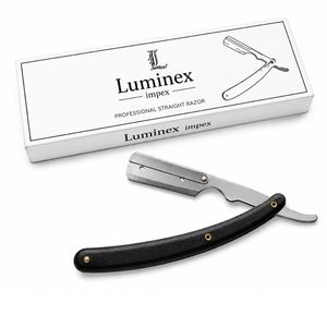 Men's Shaving Set with Stainless Steel Professional Barber Straight <b>Razor</b> Shavette with 100 <b>Single</b> <b>Razor</b> <b>Blades</b> Pure Badger Shav - Product Image 5