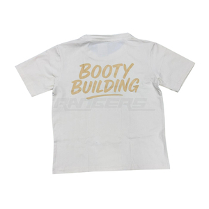 Camiseta Blanca de Algodón Elástica de Corte Regular con Bordado, Serigrafía, Logotipo Personalizado, Estilo Casual Urbano, Cuello Redondo - Product Image 3