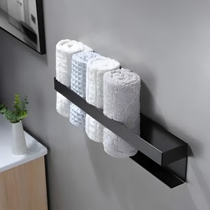 ราวแขวนผ้าเช็ดตัวคู่แบบพับได้ ทันสมัย ผลิตจากเหล็ก ติดตั้งง่ายด้วยกาวในตัว เหมาะสำหรับใช้ในบ้านหรือโรงแรม ราคาประหยัด - Product Image 3