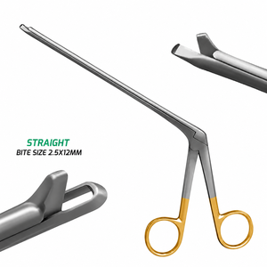 Gruenwald Nasal Forceps 4.5" Thru-Cut Straight 2.5x12mm Oval <b>Bite</b> W/Gold Handles Reusable Instruments - Product Image 5