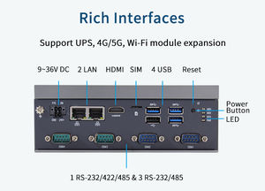 Industrial <strong>Embedded</strong> Computer <strong>Intel</strong> J3455 <strong>LPDDR4</strong> 4GB/8GB X86 with 2LAN 4USB 4COM SSD Storage WiFi-6 Optional Compact Mini <strong>PC</strong> - Product Image 6