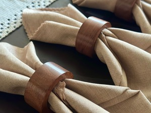 Ensemble de 12 anneaux de serviette en bois noir modernes, décoration de table minimaliste, porte-serviettes réutilisables pour mariages, événements et fêtes - Product Image 5
