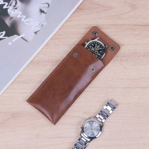 Vente en gros prix d'usine nouvelle montre de voyage en cuir vintage étui à roulettes multi-poches organisateur design élégant LWP-0022 de couverture de montre - Product Image 3