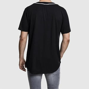 Tira de Botones Bordados en Poliéster Transpirable para Uniforme de Béisbol Americano, Personalizable, en Blanco y Negro, Cuello en V, Manga Corta - Product Image 5