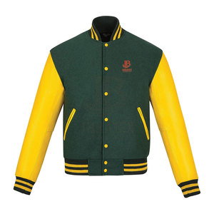 Veste d'hiver pour homme, couleur unie, design unique, haute qualité, manches en cuir élégantes, veste de style Letterman pour homme - Product Image 1