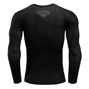 Unisex Black Custom Logo <b>Compression</b> <b>Shirt</b> Sublimation Print Quick Dry Breathable Spandex/Polyester 120g Full Sleeve Rash Guard - Product Image 3