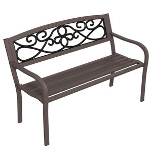 Panca da Giardino Marrone con Braccioli per Veranda o Cortile - Product Image 5