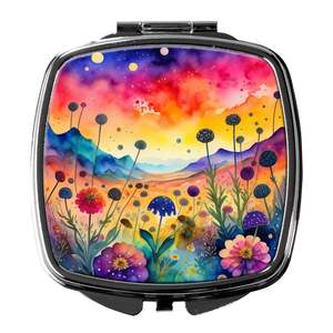 Colorful Scabiosa Compact <b>Travel</b> <b>Makeup</b> <b>Mirror</b> Women/Girls Folding Handheld Pocket Decorative <b>Mirror</b> Gift - Product Image 1