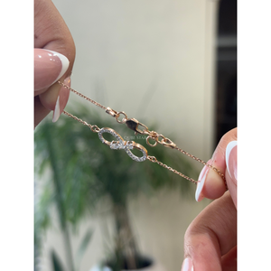 Luxury <b>Infinity</b> Lab Grown Diamond Pave Station <b>Bracelet</b> 0.29CT VVS VS EF Solid Gold Anniversary Jewelry Gift For Her - Product Image 4