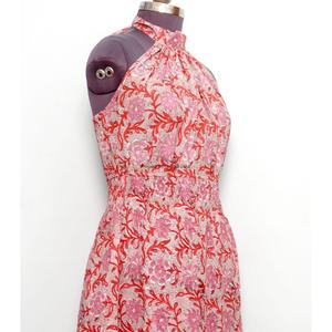 Customized Summer Floral Midi Dress Natural Cotton Sleeveless Soft and Comfortable <b>Sweet</b> Eco-Friendly Women's Dress - Product Image 4