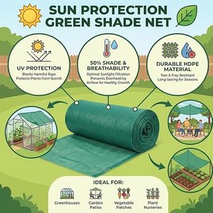 Malla de sombra verde para jardín, balcón, agricultura, estacionamiento, casa, con protección UV, 50% de sombra, disponible en tamaños de 5 pies x 10 pies - Product Image 3