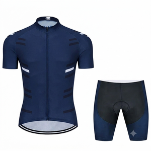 Ensemble cycliste personnalisé pour homme, maillot de vélo à manches courtes et short de cyclisme, vêtements de cyclisme légers et respirants, fabrication OEM - Product Image 1