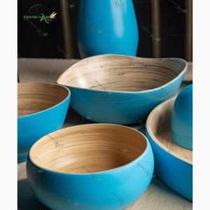 Cuenco de bambú hilado ecológico natural seleccionado a mano para fiestas de comidas familiares clásicas personalizadas de Vietnam - Product Image 2