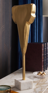 Modern Elegant Gold Color Aluminum Sculpture Luxury Decorative Accent for Home Desktop or Tabletop <b>Object</b> Desk Accents Decor - Product Image 2