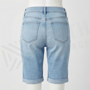 Shorts en jean streetwear personnalisables grande taille pour femmes, en coton, coupe ample, décontractés, taille haute, pour le travail - Product Image 2