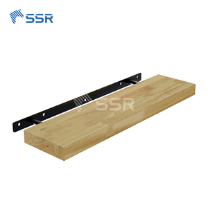 Heavy Duty Hevea <b>Wooden</b> Floating Wall <b>Shelves</b> Space-Saving Wall Mounted Storage Organizer for Home & Office - Product Image 2