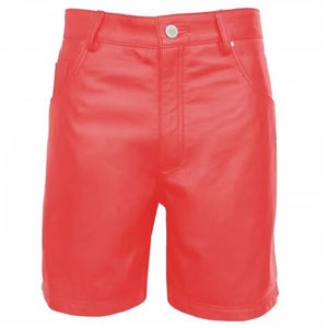 Pantalones cortos de cuero para hombre de alta calidad, resistentes al viento, para invierno, con logotipo personalizado impreso, los más vendidos. - Product Image 1