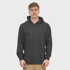 Sweat-shirt à capuche gris foncé pour homme, coupe classique, en coton French Terry, pull décontracté avec poche avant, vêtement d'automne - Product Image 1