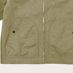 Veste chemise en toile olive pour homme avec fermeture éclair et poches poitrine, style workwear, coupe classique, pour l'automne - Product Image 4