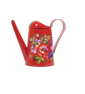 Arrosoir décoratif artisanal en métal avec motif imprimé en émail, idéal pour arroser les plantes et embellir le jardin - Product Image 5