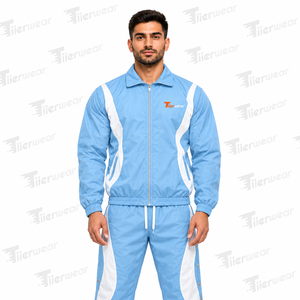 Ensemble de survêtement d'entraînement pour hommes 100 % nylon respirant, coupe ajustée, personnalisable, fabrication OEM, marque privée - Product Image 4