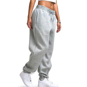 กางเกงวอร์มผ้าฝ้ายทรงโอเวอร์ไซส์สำหรับผู้หญิง พร้อมขอบเอวยางยืด กางเกงลำลองใส่สบาย ทรงหลวม สไตล์ลำลอง นุ่มสบาย สตรีทแวร์ - Product Image 4