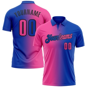 เสื้อโปโลแฟชั่นแบบไล่เฉดสี 3 มิติ สีฟ้า-ชมพู-ดำ รุ่น Thunder Blue Pink-Black จาก OMMIZ INDUSTRY ขายส่งโดยตรง - Product Image 1