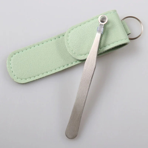 Tijeras de acero inoxidable con cuchilla curva para nariz, para diestros, con anillo de sujeción, recortador de barba a presión manual, herramienta de belleza para cejas, tijeras para nariz - Product Image 6
