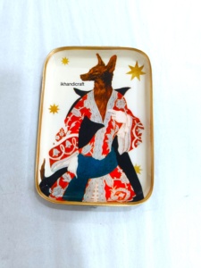 I K Handicraft Rectangle Metal <b>Decorative</b> Tray With African Portrait Design Bohemian Style Gold Edge in Bulk from Factory - Product Image 3