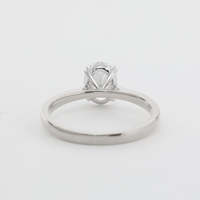 Bague de luxe en or blanc massif 18 carats avec diamant ovale de 1 carat cultivé en laboratoire, certifié IGI, pour femme, bijoux durables cultivés en laboratoire pour femme