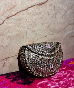 Vintage Fashion Bridal Handbag Weddings Mixed Colors <b>Mosaic</b> <b>Mirror</b> Handmade Metal Kundan from f s international - Product Image 4