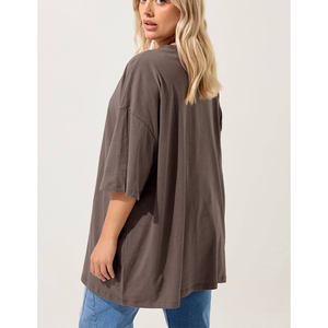 Camisetas de Algodón y Elastano de Estilo Modesto, OEM/ODM, Tops de Manga Corta para Damas, Precio de Fábrica al por Mayor, Camiseta con Estampado Gráfico - Product Image 2