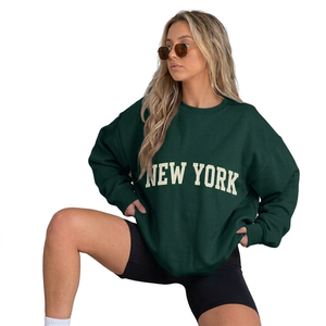 Sweat-shirt oversize à col montant brodé pour femme, manches classiques, style décontracté, tissu polaire confortable, style moderne pour tous les jours - Product Image 1