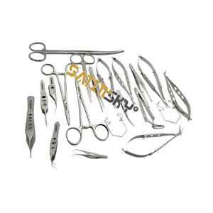 Kit de 20 Piezas de Instrumentos Oftálmicos de Microcirugía Ocular, Pinzas, Tijeras, Espéculo, Calidad Premium, Acero Inoxidable de Pakistán, Manual, CE - Product Image 1