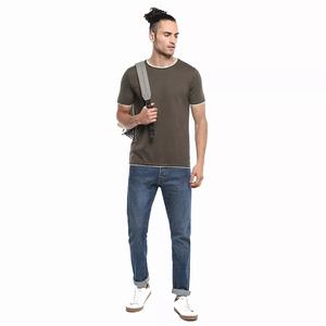 Camisetas de algodón de alta calidad con logotipo personalizado OEM, camisetas de cuello alto de verano, estilo moderno, para hombre, corte holgado. - Product Image 2