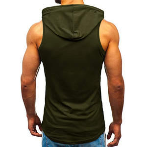 Men Bodybuilding Gym Training <b>Workout</b> Running Sleeveless <b>Hoodies</b> Slim Fits Cotton Polyester Pullover Sleeveless Hoodie - Product Image 4