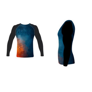 Rashguard à manches longues en maille à motifs haute performance, imprimé sérigraphié, UPF50, séchage rapide, respirant - Product Image 4