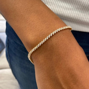 Round Cut Lab Grown Diamond Tennis Bracelet IGI Certified 10K 14K 18K Yellow White <b>Rose</b> <b>Gold</b> Luxury Wedding Jewelry Gift - Product Image 1