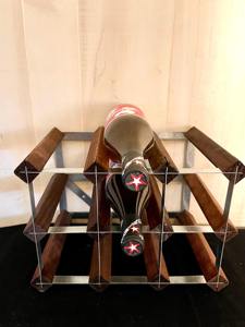 Estante para Botellas de Vino de Ocho Columnas, Soporte Metálico, Apto para Restaurantes, Hoteles y Bares, Almacenamiento de Vino, Hecho a Mano en India - Product Image 2