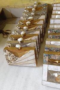 Exclusive Handmade Stylish Designer <b>Bridal</b> Brass MOP Clutches | Craftstages International Magnetic Closure Synthetic Evening - Product Image 5