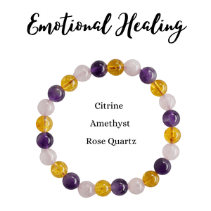 Premium Quality 8mm Gemstone <b>Beaded</b> EMOTIONAL HEALING <b>Crystal</b> Healing Gemstone Intention Bracelet - Product Image 1