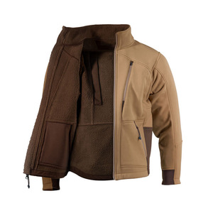 OEM Custom <b>Mens</b> Coyote Tan Softshell <b>Jacket</b> Thermal Fleece Lined <b>Field</b> Coat Outdoor Tactical Hunting Apparel - Product Image 3