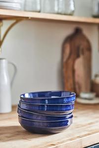 Bol à pâtes en céramique haut de gamme, finition marine brillante, forme large pour service, résistant à la chaleur, durable, sans danger pour les aliments, idéal pour la table moderne - Product Image 2