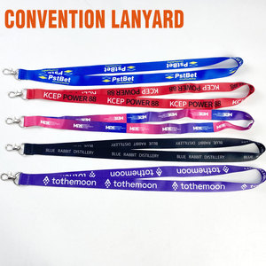 Custom Convention <b>Lanyard</b> with Logo <b>Polyester</b> Sublimation ID Badge Neck Strap for Conference Expo Trade Show OEM Manufacturer - Product Image 1