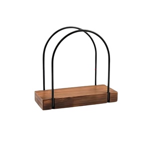 Vintage Farmhouse Wooden Napkin Holder With Black Metal Stand Rustic Tabletop <b>Tissue</b> Dispenser <b>For</b> Kitchen Dining & Cafe Decor - Product Image 1