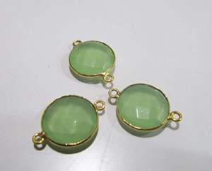 Conectores de Cuarzo Hidrocalcedonio Verde en Forma de Briolette - Product Image 3