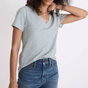 T-shirt basique pour femme, coupe ajustée, tissu doux au toucher, style décontracté simple, t-shirt tendance pour femme - Product Image 5